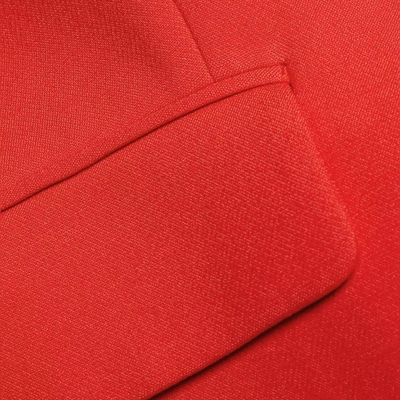 🔖 Veronica Beard Crepe Cutaway Dickey Jacket Flame Red Orange - Picture 7 of 8